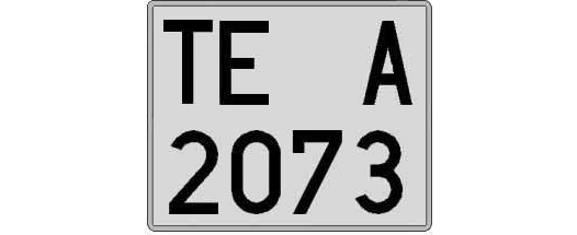 TE2073A matricula cuadrada