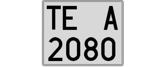 TE2080A matricula cuadrada