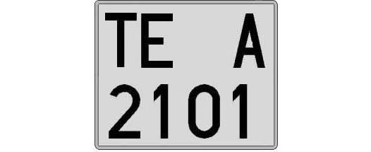 TE2101A matricula cuadrada