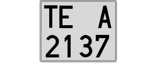 TE2137A matricula cuadrada