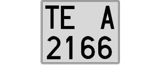 TE2166A matricula cuadrada