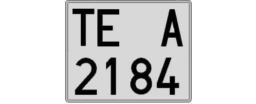 TE2184A matricula cuadrada