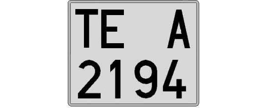 TE2194A matricula cuadrada