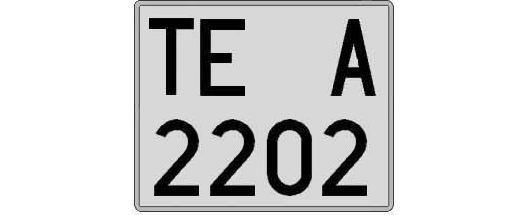 TE2202A matricula cuadrada