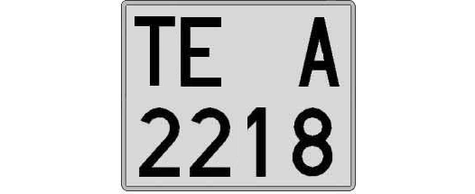 TE2218A matricula cuadrada