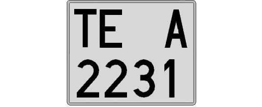 TE2231A matricula cuadrada