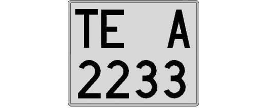 TE2233A matricula cuadrada