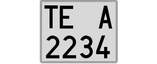TE2234A matricula cuadrada