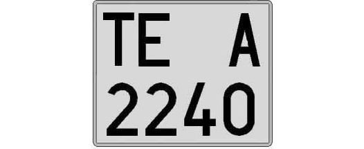 TE2240A matricula cuadrada