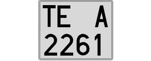 TE2261A matricula cuadrada