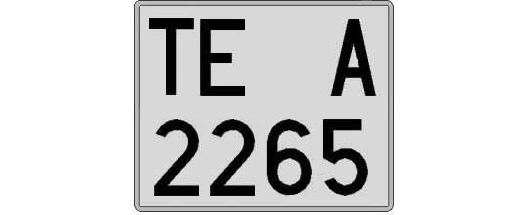 TE2265A matricula cuadrada