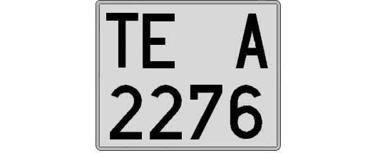 TE2276A matricula cuadrada