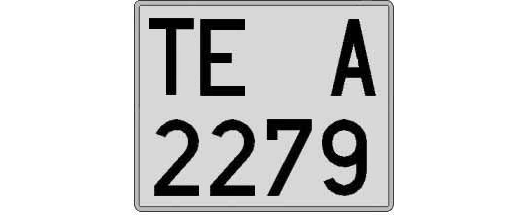 TE2279A matricula cuadrada