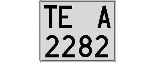 TE2282A matricula cuadrada