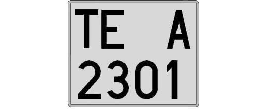 TE2301A matricula cuadrada
