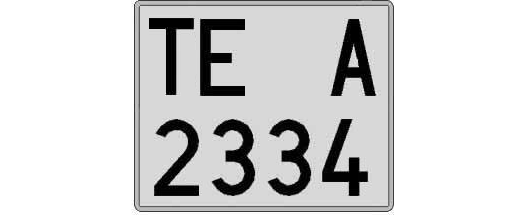 TE2334A matricula cuadrada