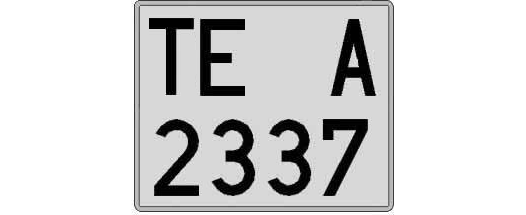 TE2337A matricula cuadrada