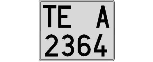 TE2364A matricula cuadrada