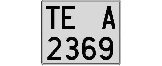 TE2369A matricula cuadrada