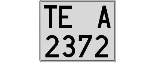 TE2372A matricula cuadrada