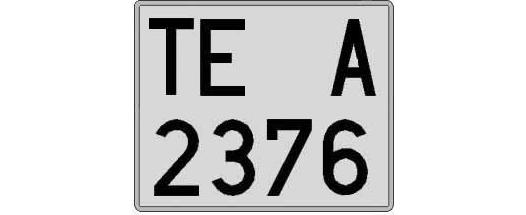 TE2376A matricula cuadrada