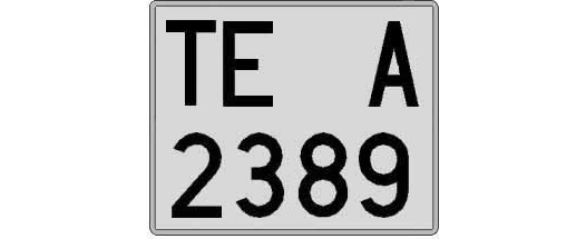 TE2389A matricula cuadrada