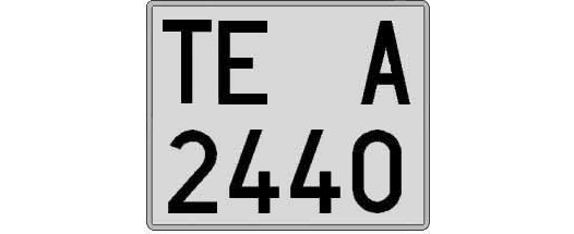 TE2440A matricula cuadrada