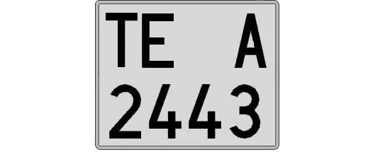 TE2443A matricula cuadrada