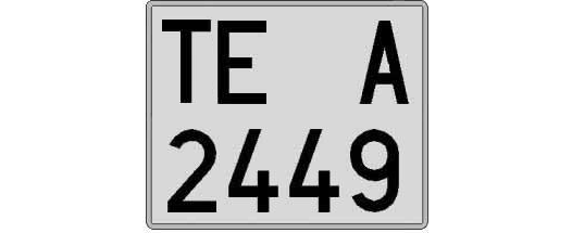 TE2449A matricula cuadrada