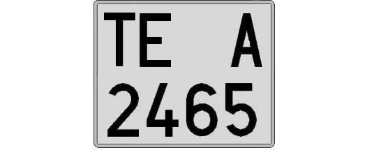 TE2465A matricula cuadrada