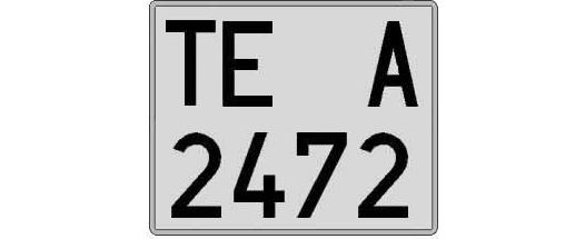 TE2472A matricula cuadrada