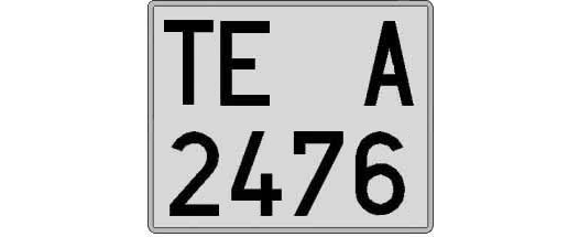 TE2476A matricula cuadrada