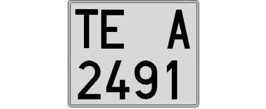 TE2491A matricula cuadrada