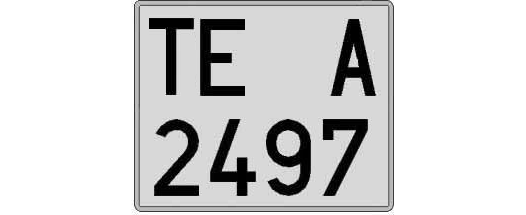 TE2497A matricula cuadrada