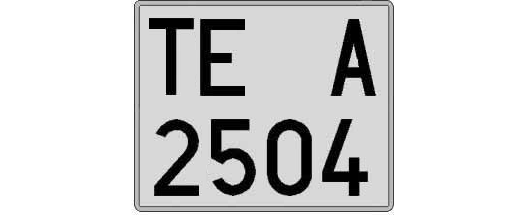 TE2504A matricula cuadrada