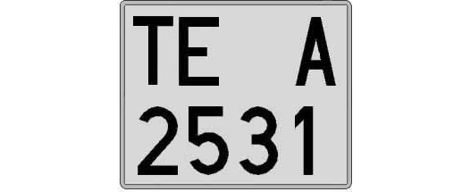 TE2531A matricula cuadrada
