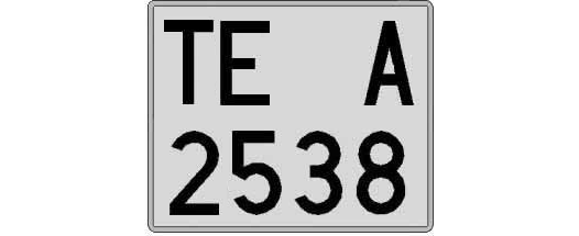 TE2538A matricula cuadrada
