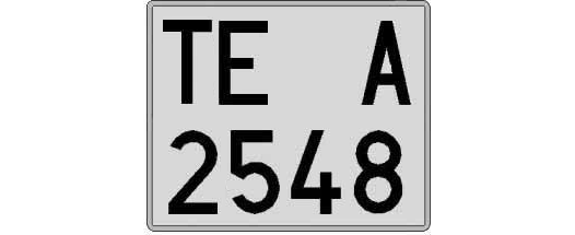TE2548A matricula cuadrada