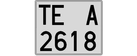 TE2618A matricula cuadrada