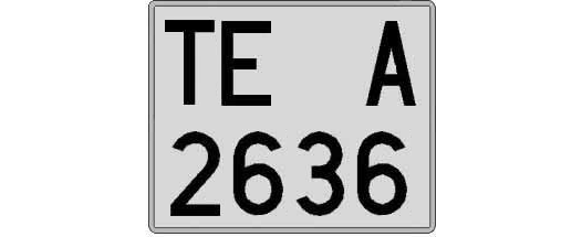 TE2636A matricula cuadrada
