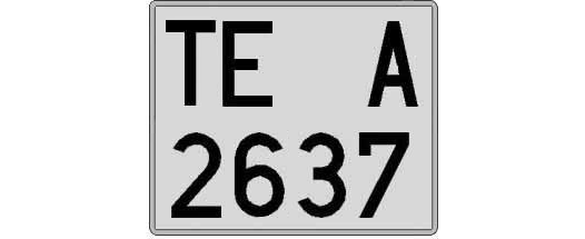 TE2637A matricula cuadrada