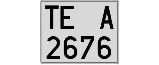 TE2676A matricula cuadrada