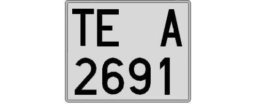 TE2691A matricula cuadrada