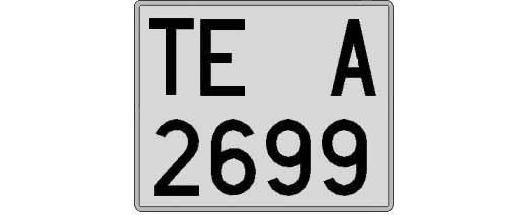 TE2699A matricula cuadrada
