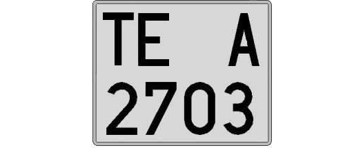 TE2703A matricula cuadrada