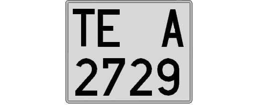 TE2729A matricula cuadrada