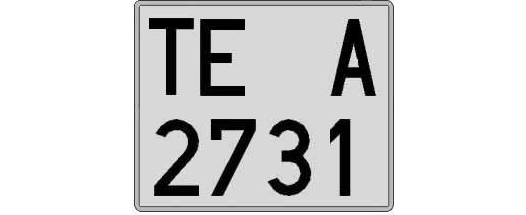 TE2731A matricula cuadrada