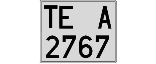 TE2767A matricula cuadrada