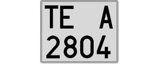 TE2804A matricula cuadrada