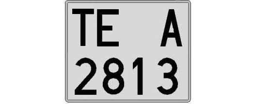TE2813A matricula cuadrada